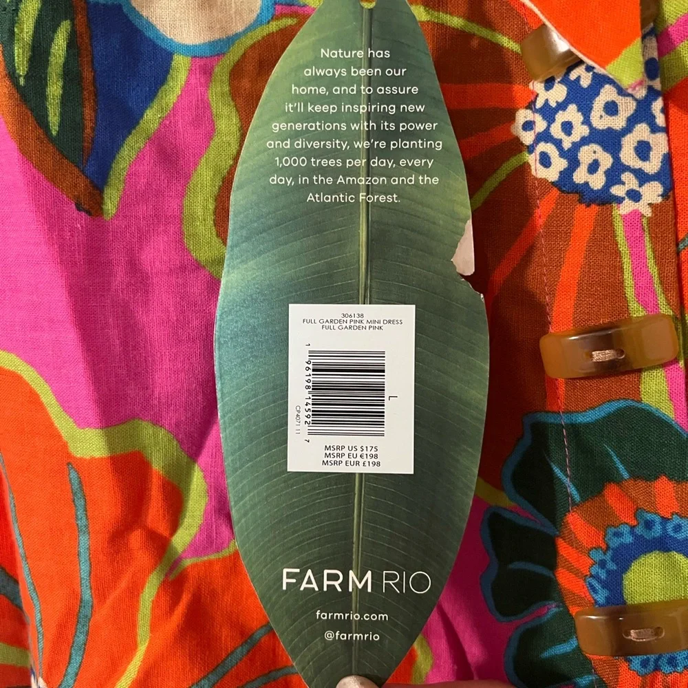 NWT FARM Rio Garden Wrap-Style Mini Dress - Picture 5 of 10